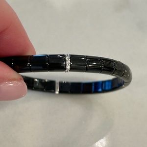 Roberto Demeglio Black Ceramic and 18K White Gold Bracelet with Diamond Stations